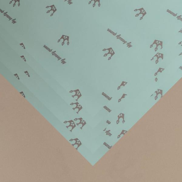 Пленка матовая двухсторонняя Королева тиффани/св.-бежевая 10 листов 58*58 50мкр