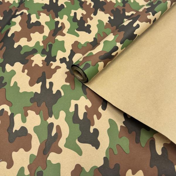 Крафт бумага Камуфляж зеленый 680мм/60гр/10м ± 5%