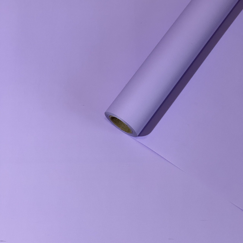 Пленка матовая Корея однотонная двухсторонняя лаванда 48см*10м±5% 50мкр
