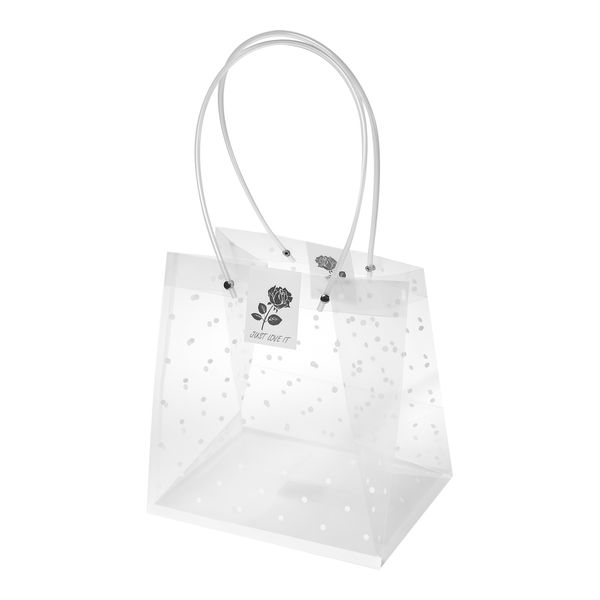 Сумка-трапеция пластиковая Горошек 16cm x 15cm x 17cm Белый