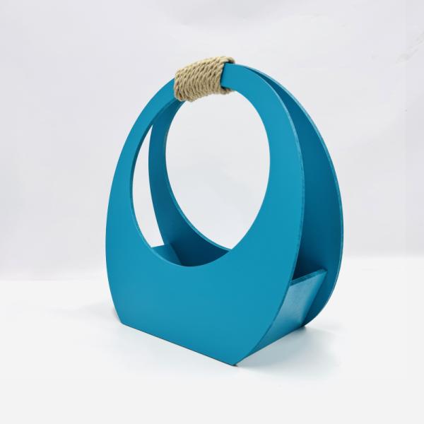 Кашпо сумка круглая большая 350*320*150 бирюзово-синий
