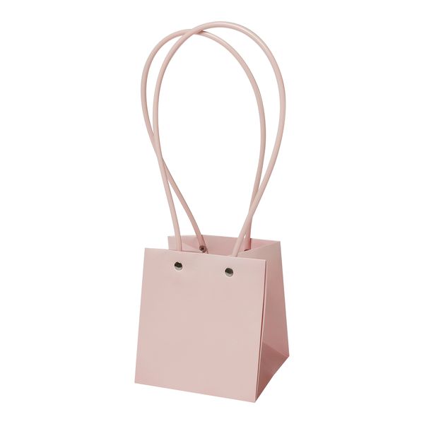 Сумка с пластиковыми ручками 13*13*15cm, цв. матовый розовый