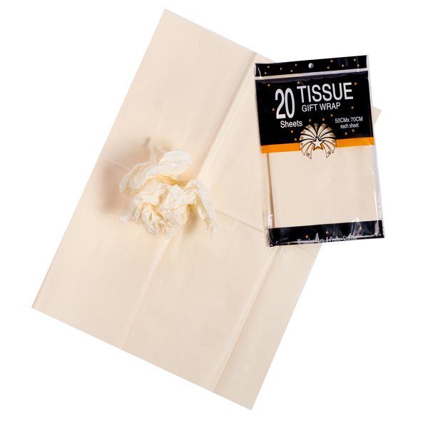 Тишью Бумага, 20  листов в упаковке, 30 грамм, 50cmx66cm, цв. жемчужный