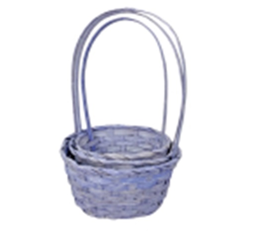 Набор корзин плетеных (бамбук) D16*H10/32 см D18*H10/34 см D21*H10/36см, 3 шт. сиреневый