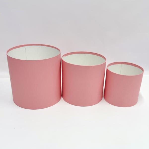 Коробки круглые без крышек Набор из 3х (13,5*13,5/16*16/18*18) розовый