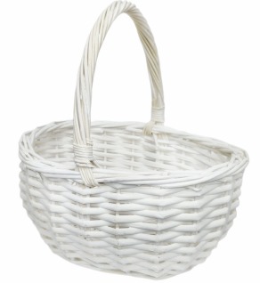 Корзина из ивы, овал, 23*19*12*23см, белый