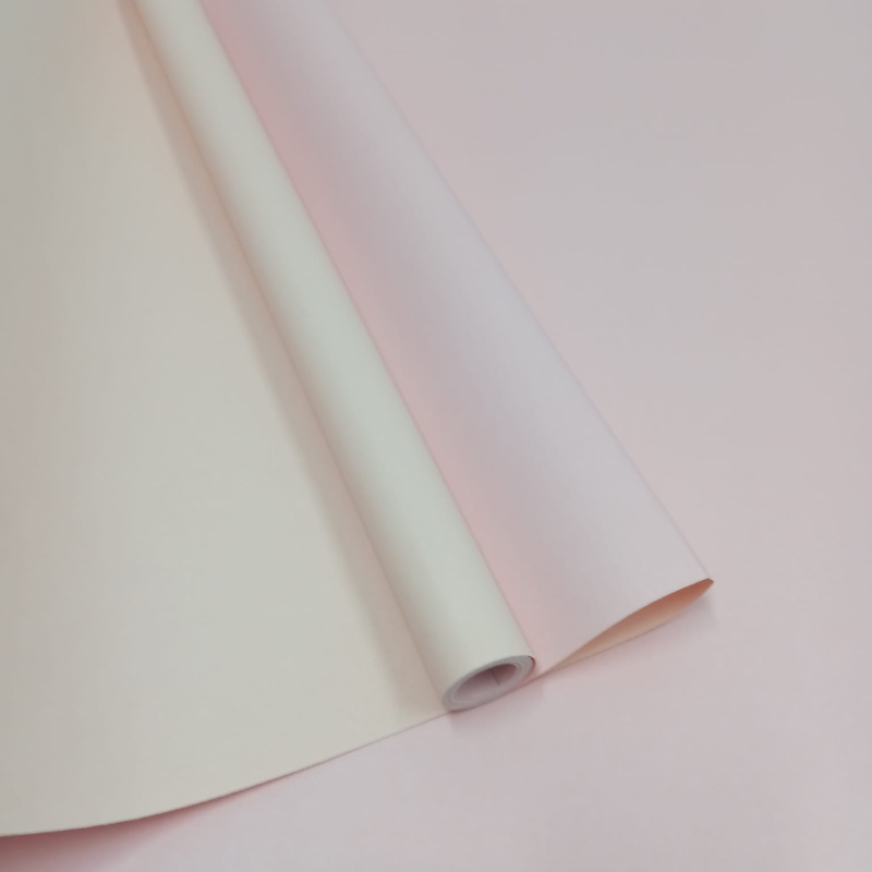 Крафт бумага двухцветная Ванильный/Сирень 68см/60гр/10 м ± 5%