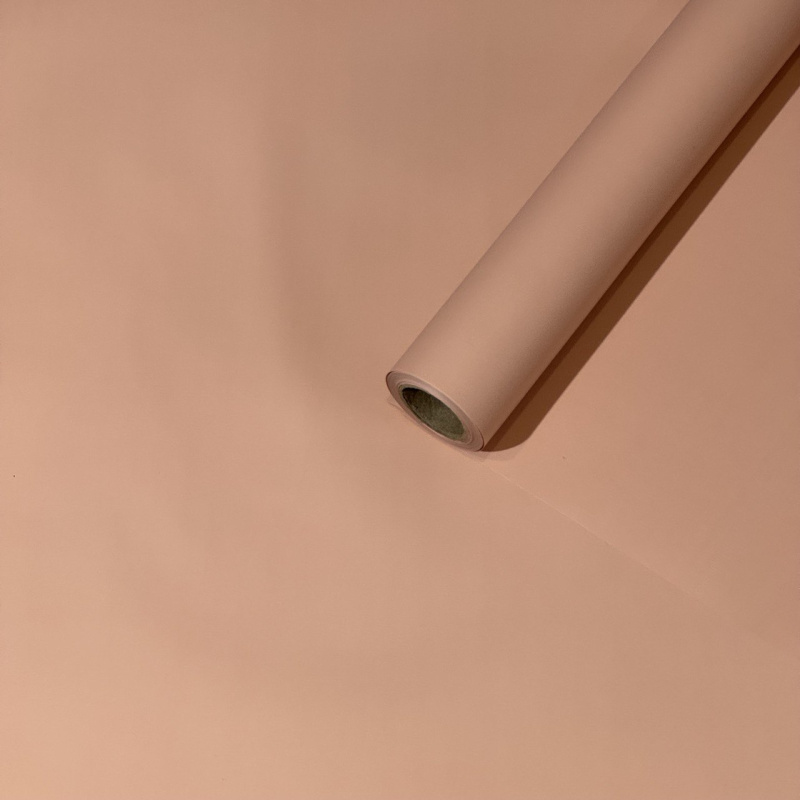 Пленка матовая однотонная двухсторонняя светло-бежевый 58см*10м±5% 60мкм