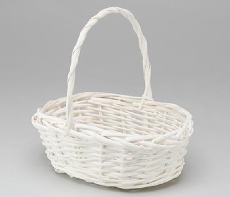Корзина плетеная ива D22*16х11,5/25 см белый