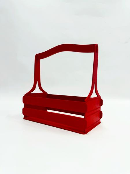 Декоративный ящик двухреечный прямоугольный 250*125 h255 Красный