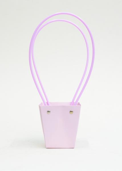 Сумка-трапеция с пластиковыми ручками 9*6,5*10cm, цв. матовый сиреневый