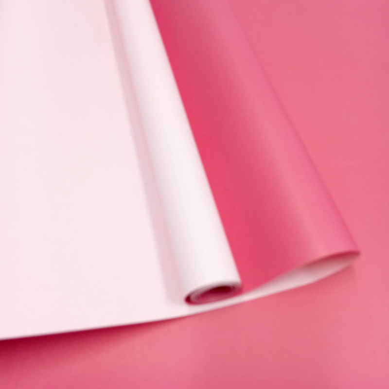 Крафт бумага двухцветная Розовая/Винный 68см/60гр/10 м ± 5%