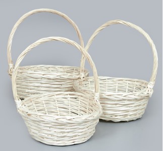 Корзины из ивы 45*15*45, 38*14*40, 32*12*35, 3шт, S. круг, натуральный