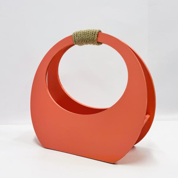 Кашпо сумка круглая маленькая 280*300*120 лососевый