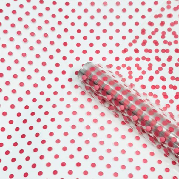 Пленка Крафтовый горох розовый 70см*200гр ± 5%