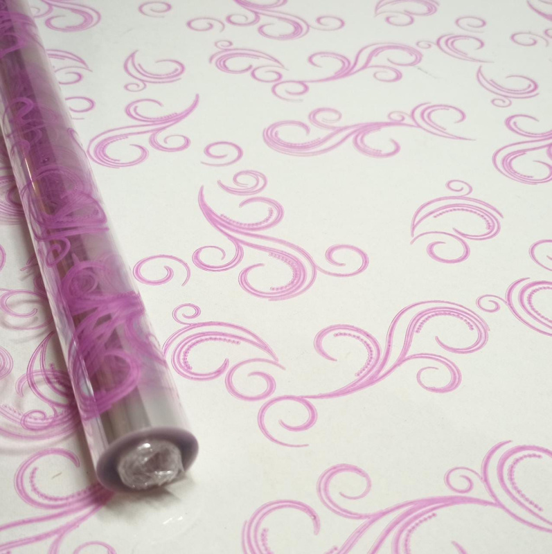 Пленка Завитки фуксия 70см*10ярд ± 5%