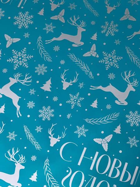 Пленка матовая НГ двухсторонняя Олени изумрудная 58см*10м±5% 50мкр