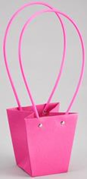 Пакет подарочный тисненый, 12x8x12.5 см фуксия