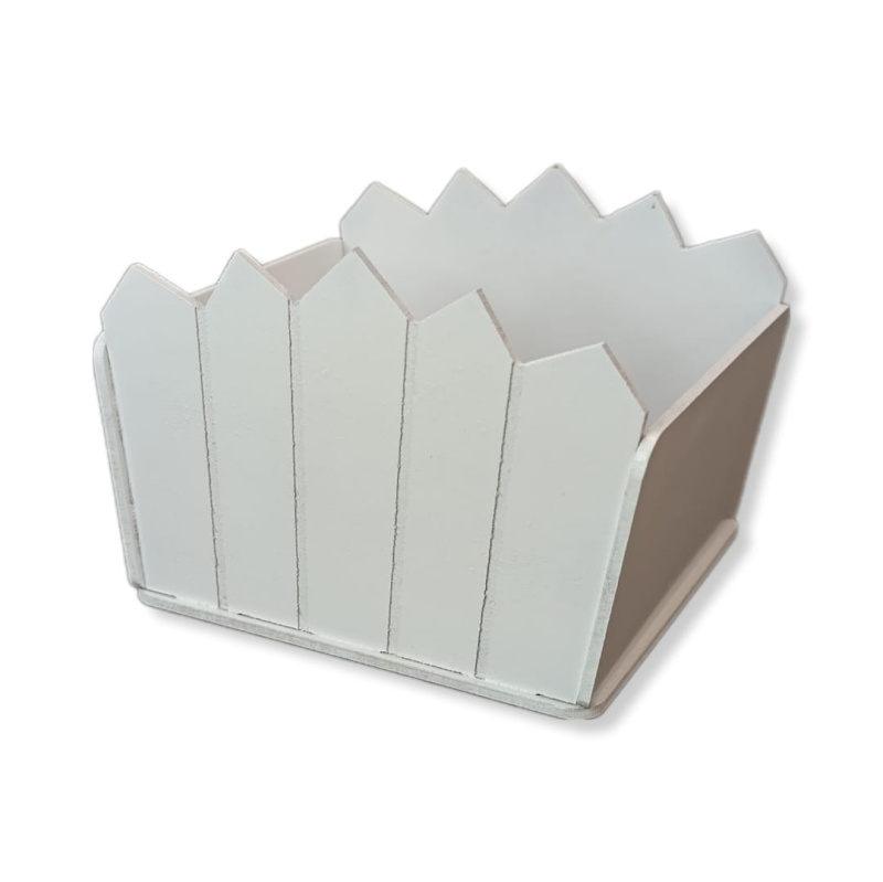 Декоративное кашпо Забор белый (125*125*140)