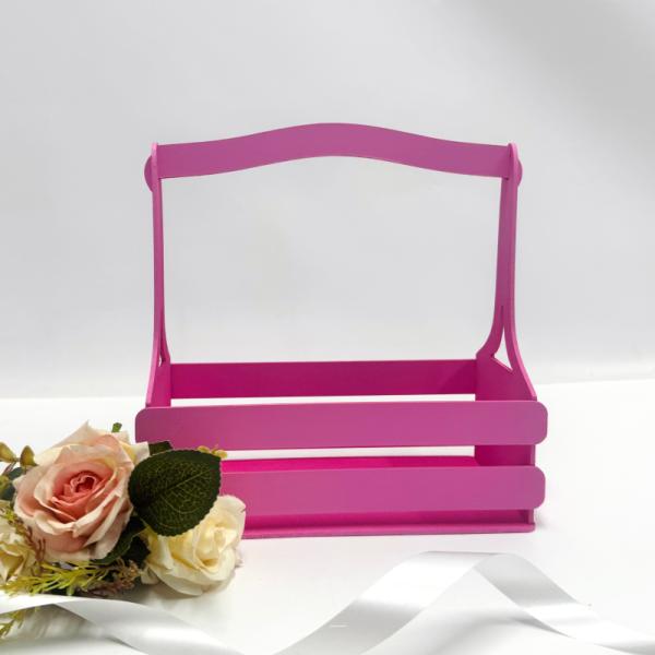 Декоративный ящик двухреечный прямоугольный 250*125 h255 Розовый