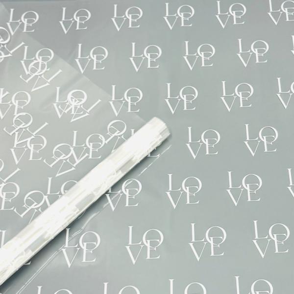 Пленка прозрачная LOVE белая 70см*200гр ± 5%