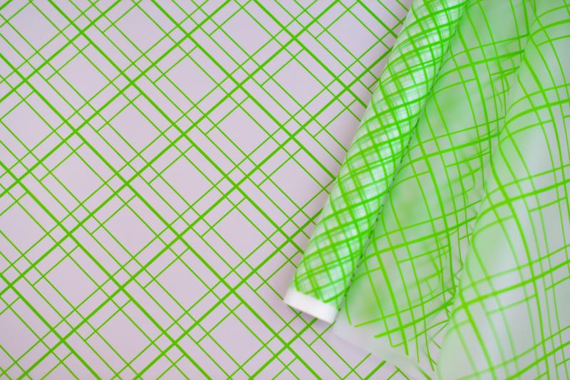 Пленка матовая (MDS) Клетка салатовая 60см,40мкм 200гр