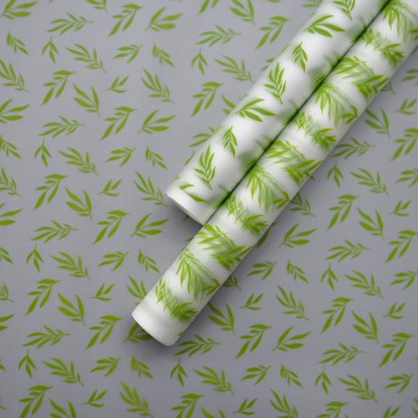 Пленка матовая Листва оливковая 70см,40мкм,10м