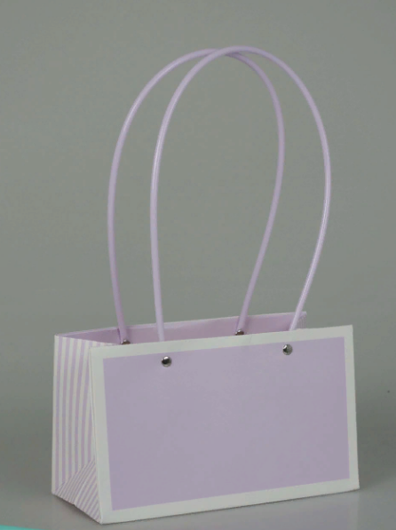 Пакет матовый Мастхэв стайл прямоугольный 22*10*13см лавандовый/белый