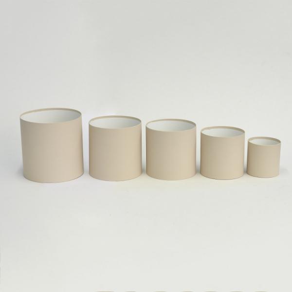 Коробки круглые без крышек Набор из 5-ти (10/13,5/15/16/18) .ванильный