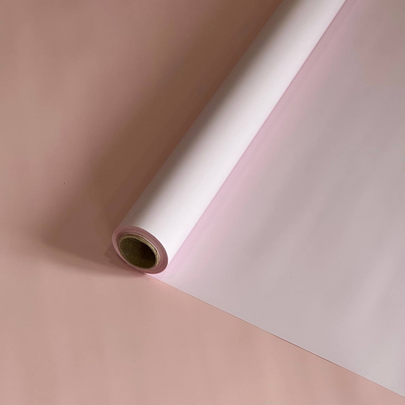 Пленка матовая двухсторонняя пурпурное утро/пудра 58см*10м±5% 65мкм
