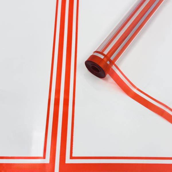 Пленка прозрачная Рамка красная 60см*400гр ± 5%