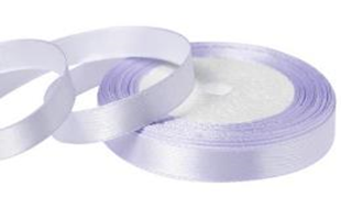 Лента атласная 1/25 бело-сиреневый