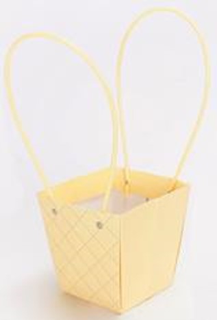 Пакет подарочный тисненый, 13*9.5*15.5 см молочно-кремовый