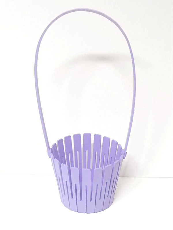 Декоративная корзинка из фанеры 125*h345 васильковый