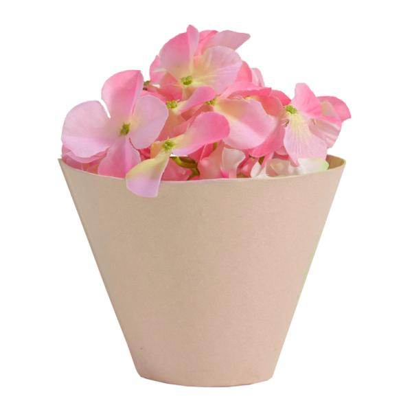 Конус под цветы 11,5*17*12 .кофе с молоком