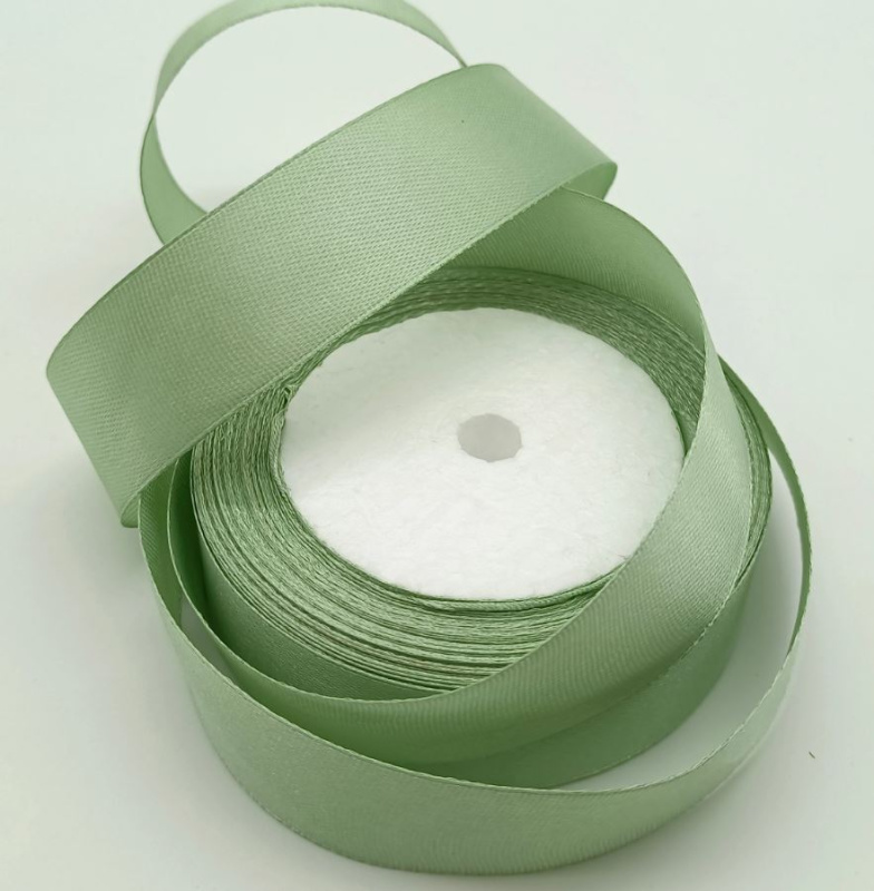 Лента атласная 2,5/25 светлая полынь