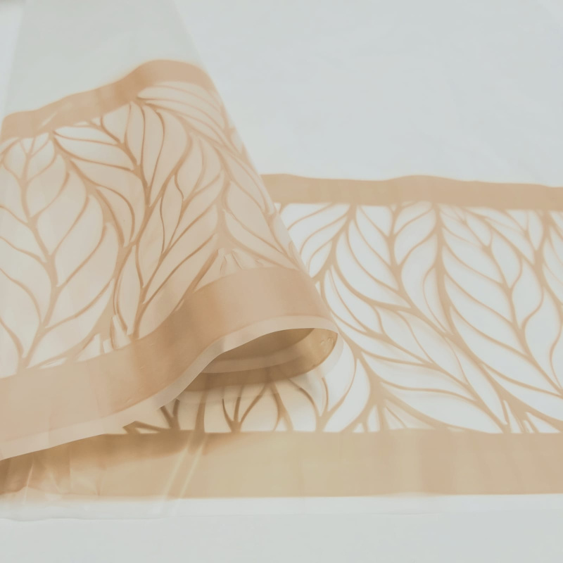 Пленка матовая с рисунком 50 мкр Листья зеленая 60см*8,5м