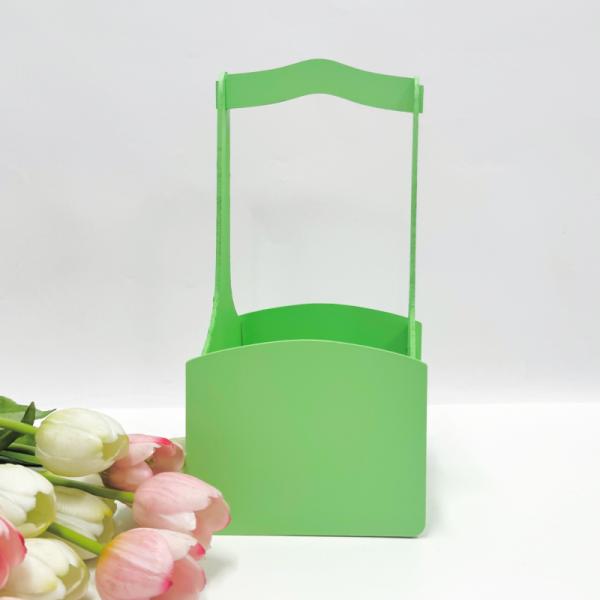 Декоративный ящик из фанеры квадратный с ручкой 140*125*h270 весенняя зелень