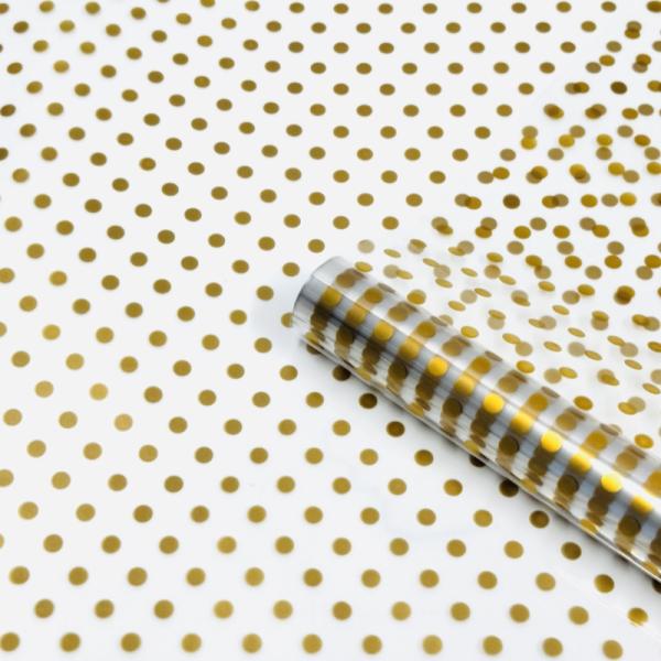 Пленка Крафтовый горох золотой 70см*200гр ± 5%