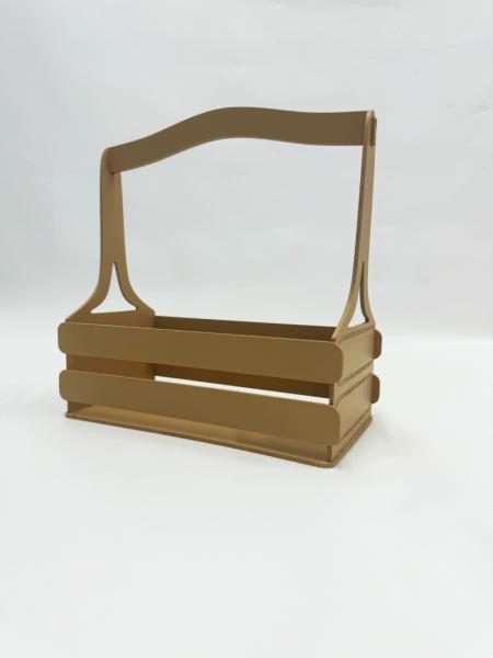 Декоративный ящик двухреечный прямоугольный 250*125 h255 Кофе с молоком