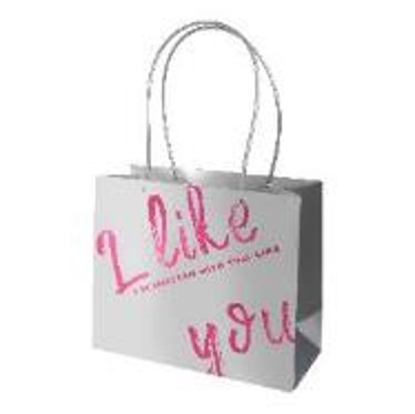Сумка с пластиковыми ручками I Like you 30х13х25cm серебро