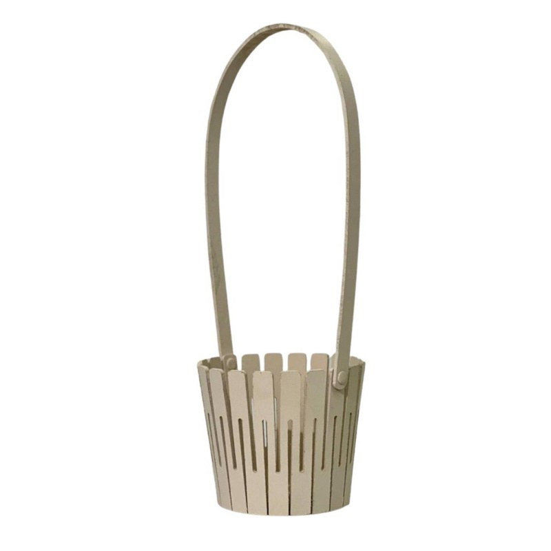 Декоративная корзинка из фанеры 125*h345 ваниль