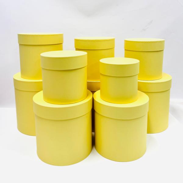 Набор круглых коробок 10 в 1 Светло-желтый  23*23 - 13*13 см