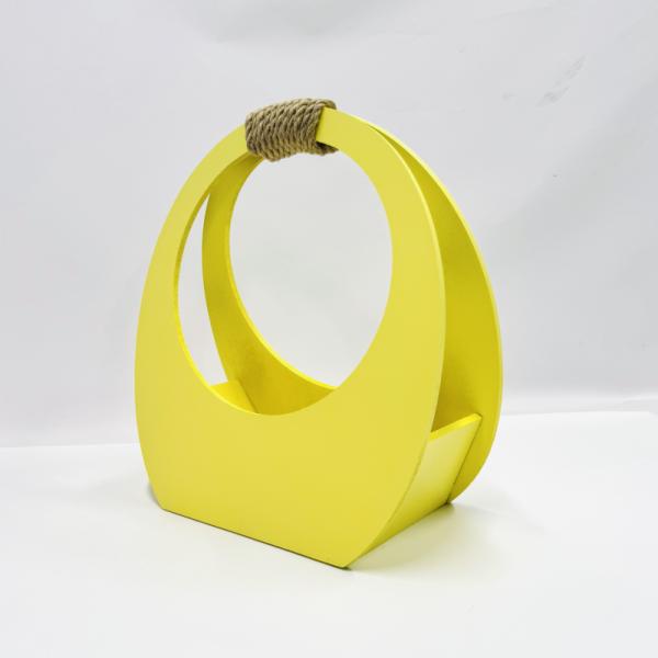 Кашпо сумка круглая большая 350*320*150 сливочно желтый