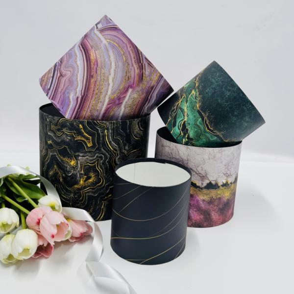 Коробки круглые без крышек Набор из 5 (13*13/16*16/18*18/20*20/23*20) Яшма