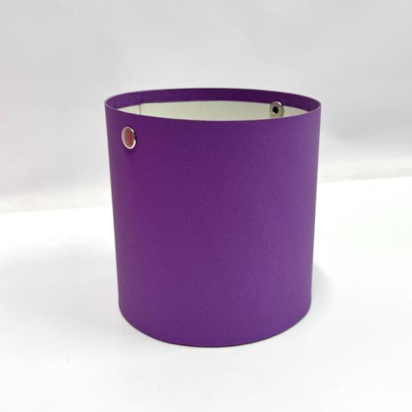 Шляпная коробка без крышки с ручками (13,5*13,5) светло-фиолетовая