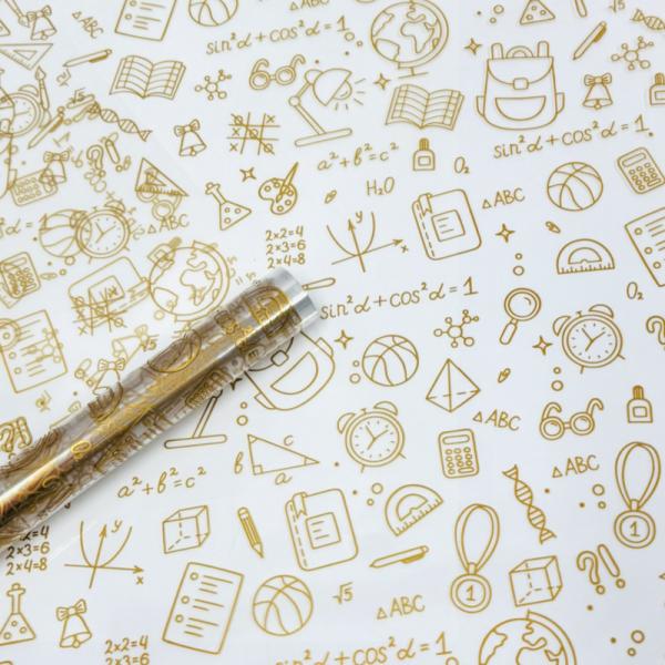 Пленка прозрачная Школьная пора золото 70см*200гр ± 5%