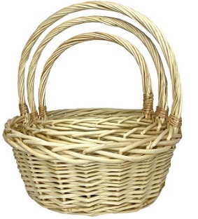 Набор корзин из ивы, 3 шт, круг, 41*41*16*41; 34*34*14*36; 27*27*12*31см, натуральный