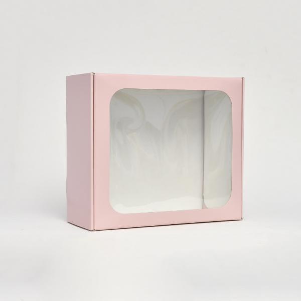 Коробка с ПЭТ-окном цв. розовый, 260мм/300мм/120мм