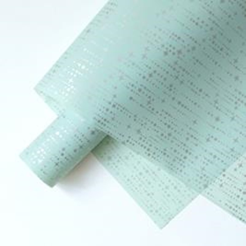 Упаковочный материал Звездное сияние 55 мкр, 58х58 см, 20 лист/упак, пастельно-мятный